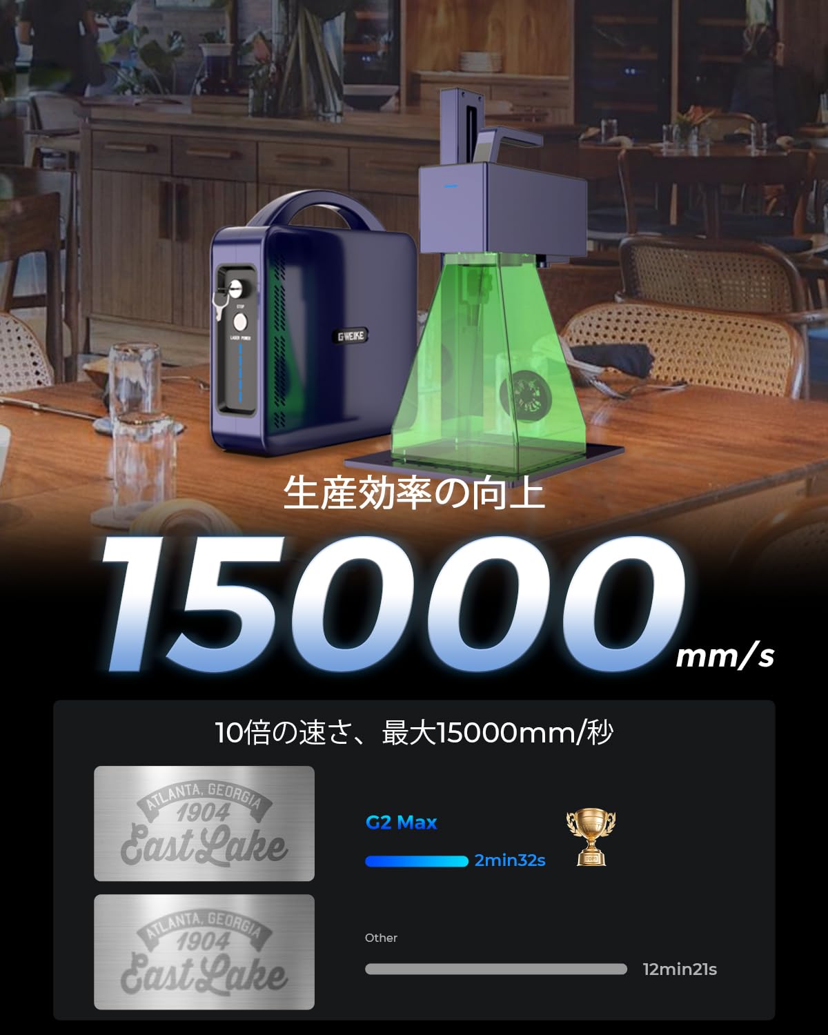 GWEIKE G2 Max 50W ファイバーレーザー　箱付き　レーザー彫刻 Amazon.com: GWEIKE G2 Max 50W Fiber Laser Engraver with 3D
